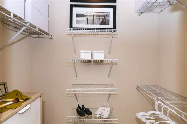 a kitchen with a stove and cabinets