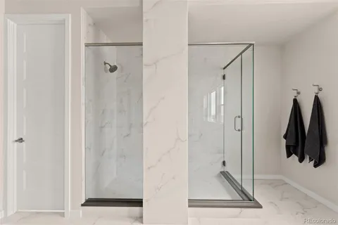a bathroom with a shower