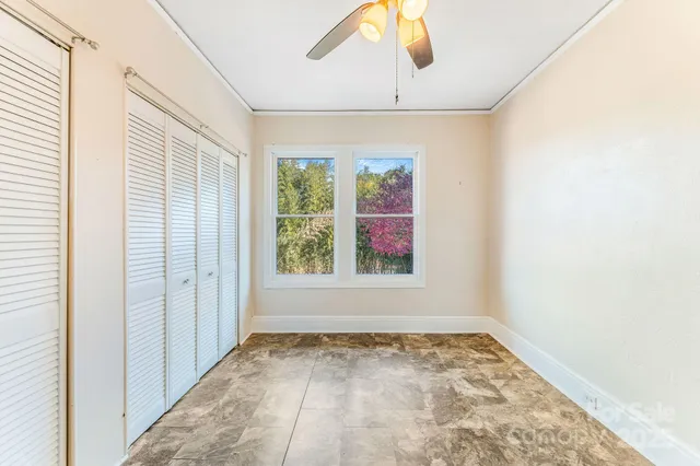 an empty room with a window