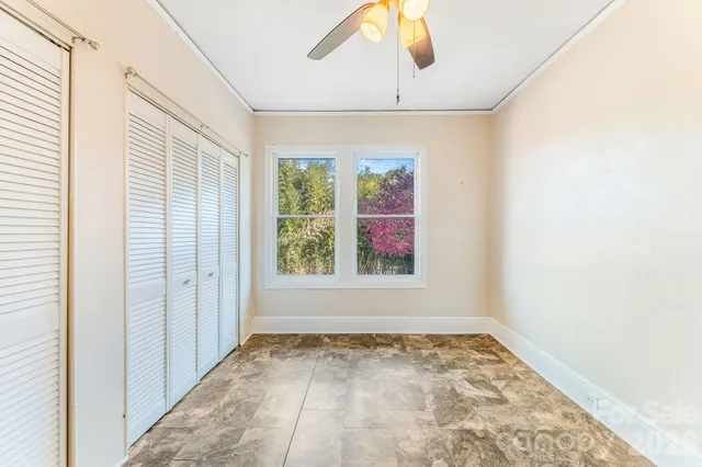 an empty room with a window