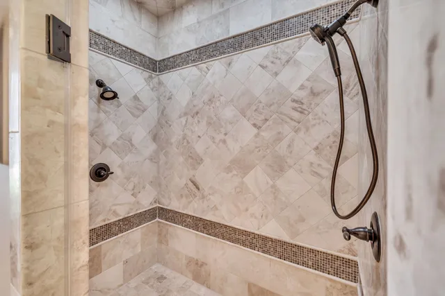 a view of backyard with seating and green space