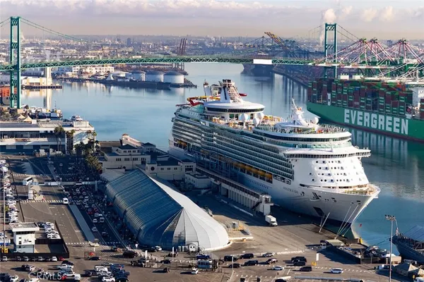 a view of a city and lake