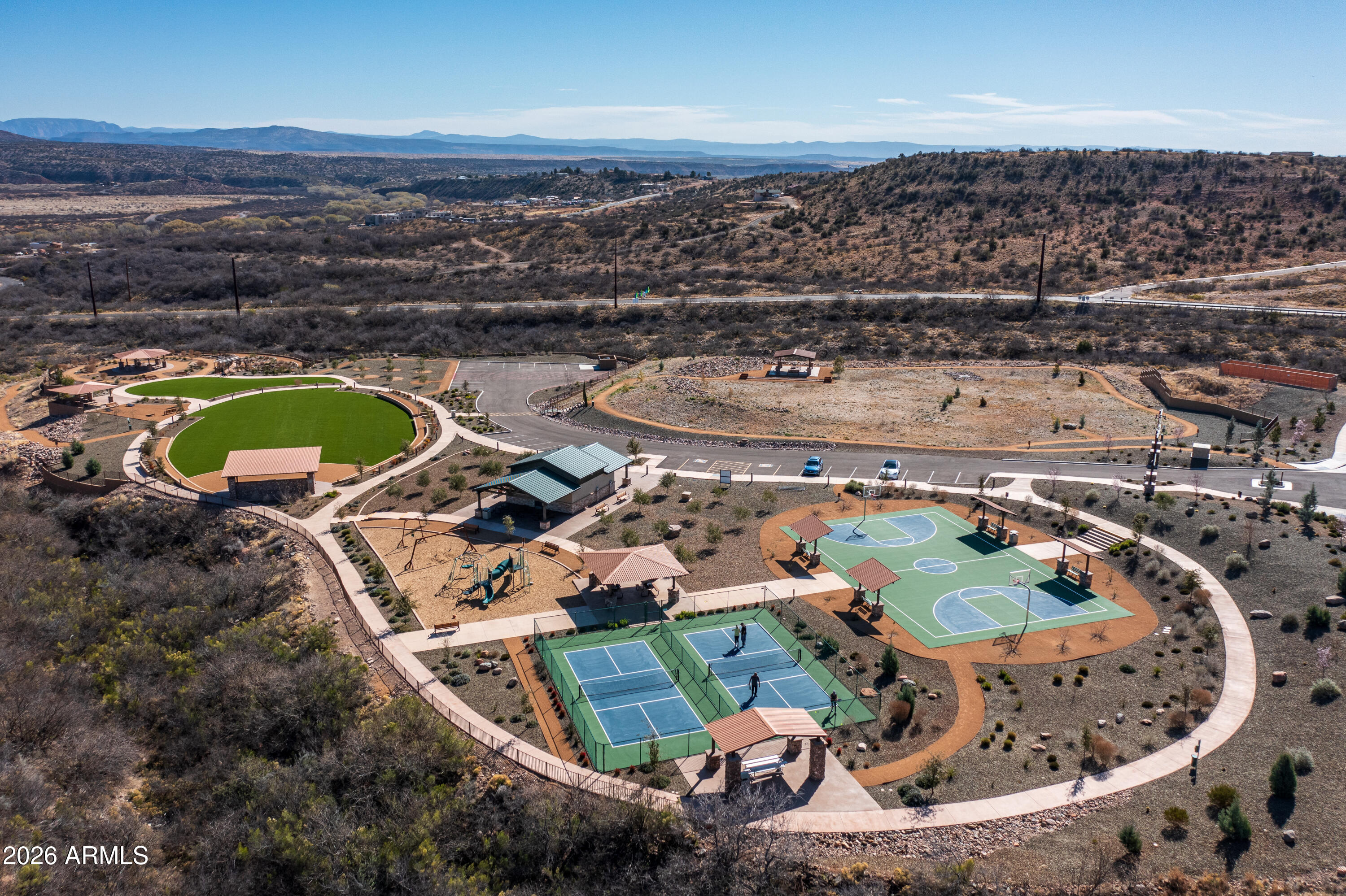 813 Alfonse Road Clarkdale, AZ 86324 - Photo 37 of 41 an aerial view of a house with a swimming pool
