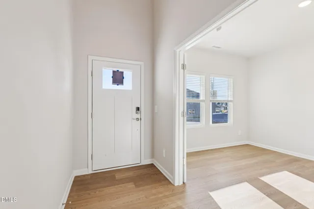 a picture of a bench in front of door