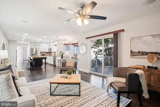 a living room with furniture plant and a window
