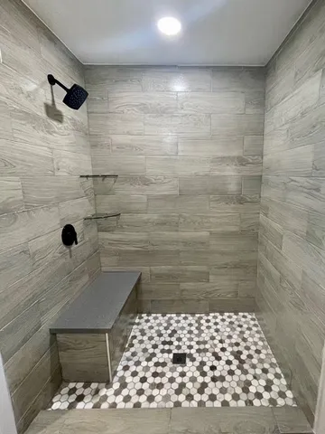 a bathroom with a shower