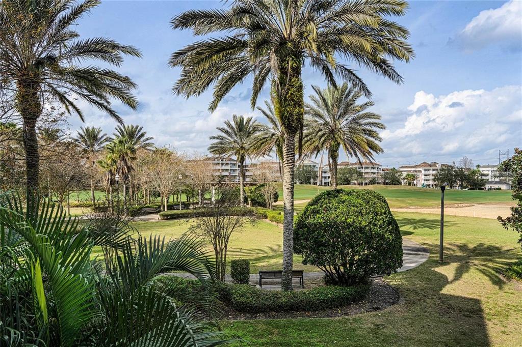 1102 Sunset View Circle, Unit 204 Reunion, FL 34747 - Photo 19 of 26 a view of a swimming pool with a garden