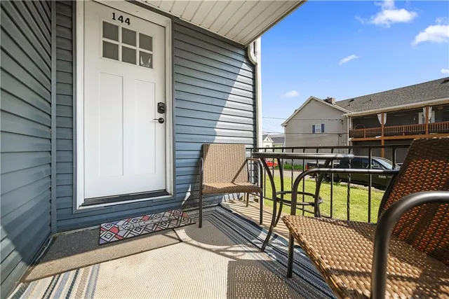 a backyard of a building