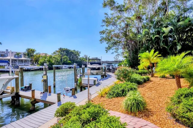 a view of a lake with a patio