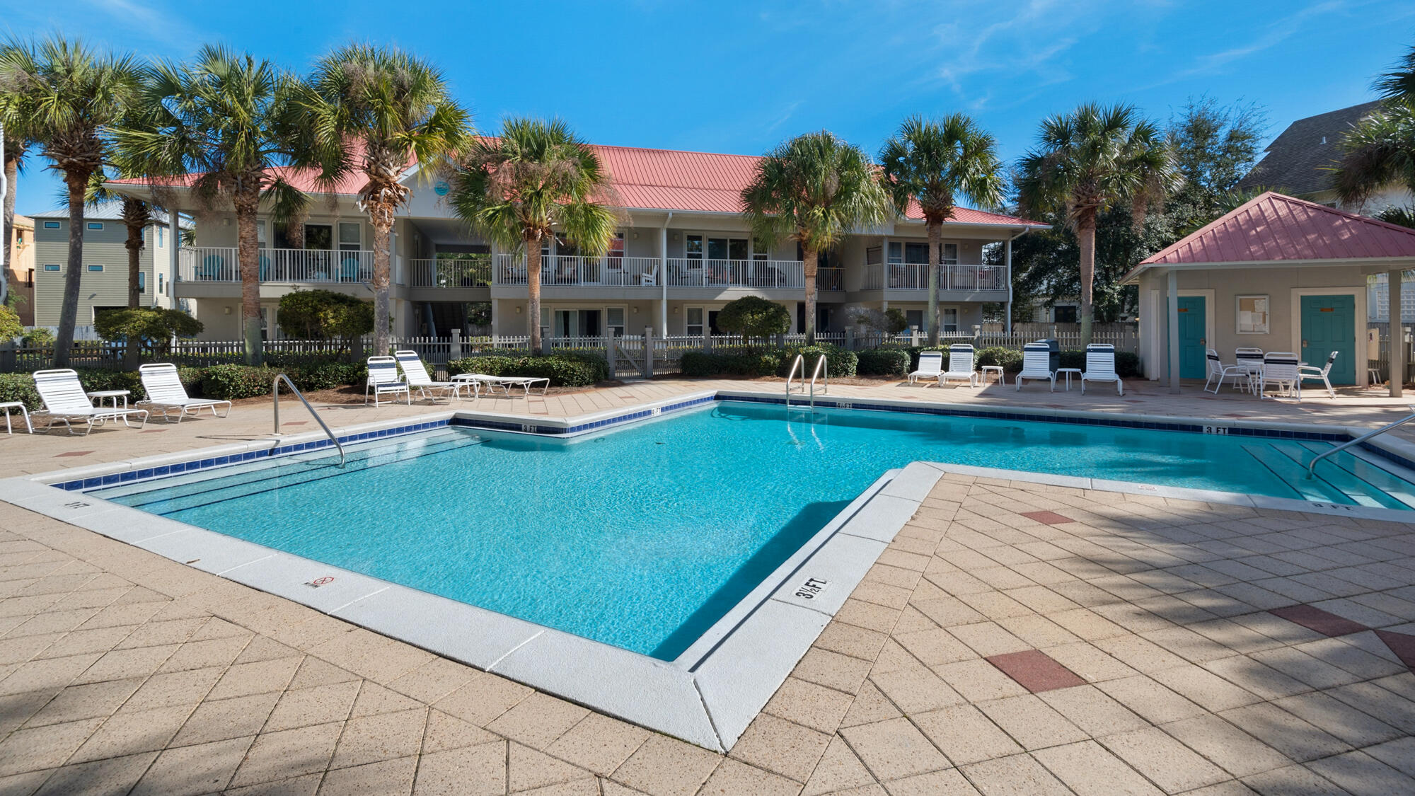 82 Sugar Sand Lane, Unit C2 Santa Rosa Beach, FL 32459 - Photo 29 of 34 a view of a house with swimming pool and sitting area