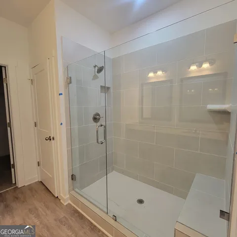 a bathroom with a shower