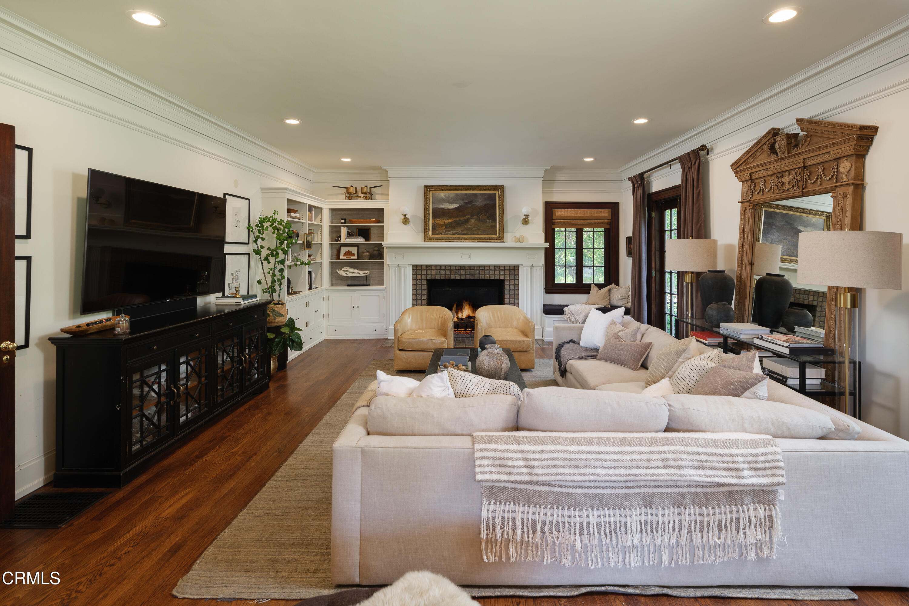 2709 Visscher Place Altadena, CA 91001 - Photo 14 of 75 a living room with fireplace furniture and a flat screen tv