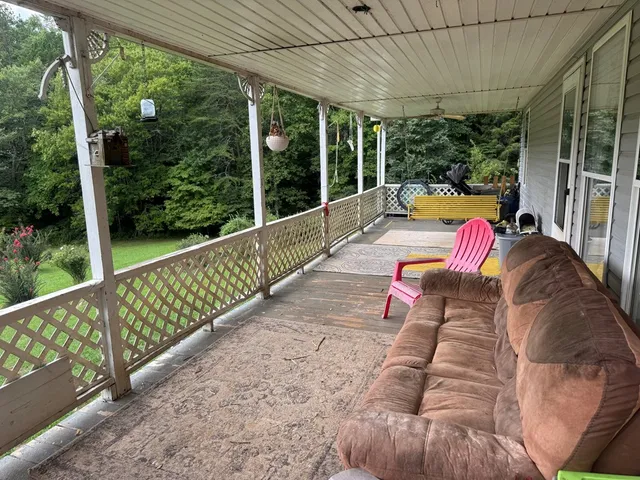 a view of balcony with couch