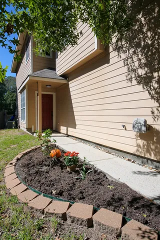 a front view of house with a yard