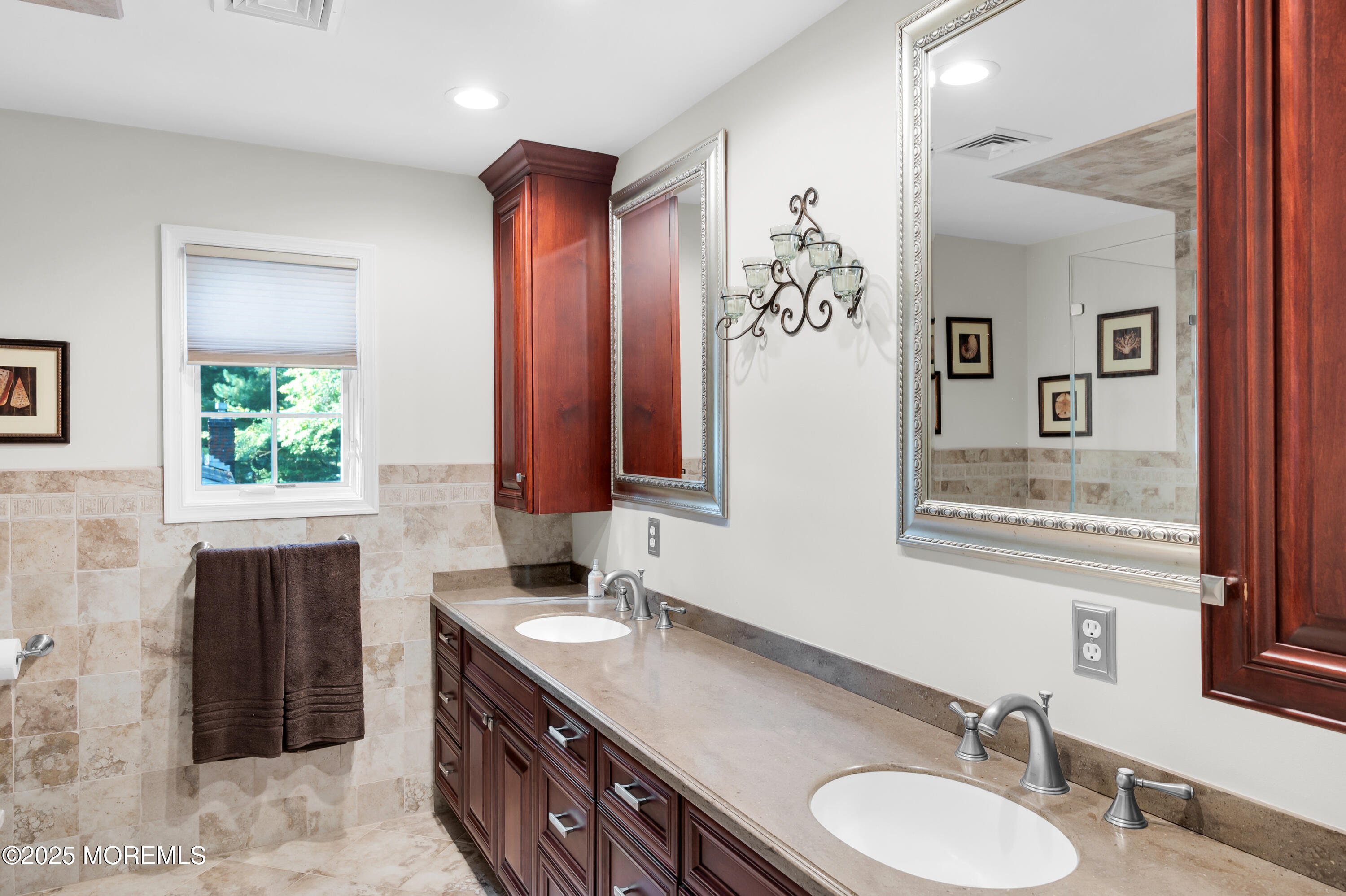 24 Princeton Street Red Bank, NJ 07701 - Photo 23 of 37 a bathroom with a granite countertop sink mirror and double