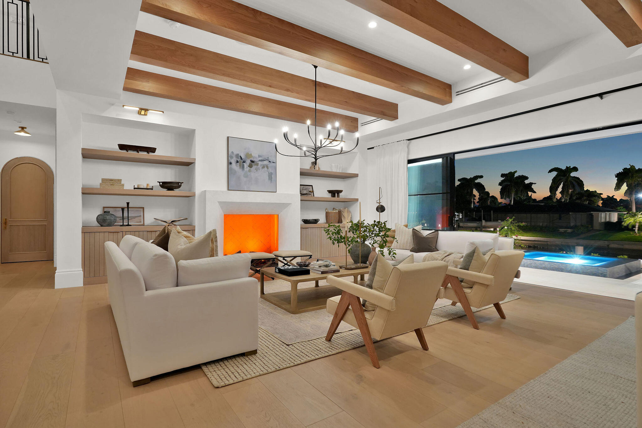 839 Chestnut Court Marco Island, FL 34145 - Photo 37 of 88 Fire Place lit up enjoying sunset