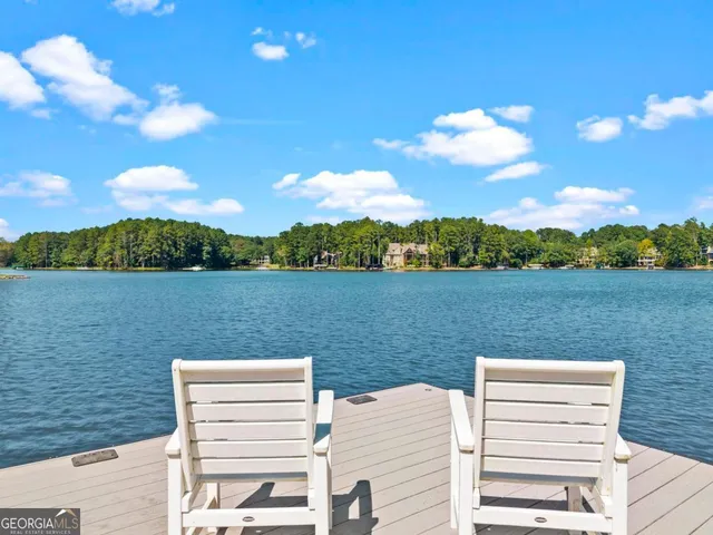 a view of a lake and outdoor space