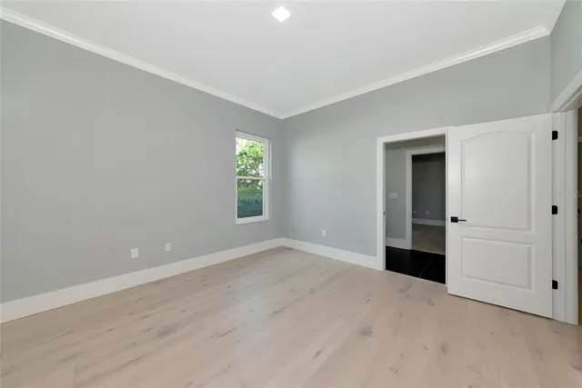 an aerial view of a house with a garden