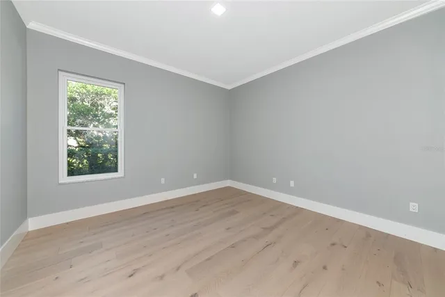 a view of a lake with a city