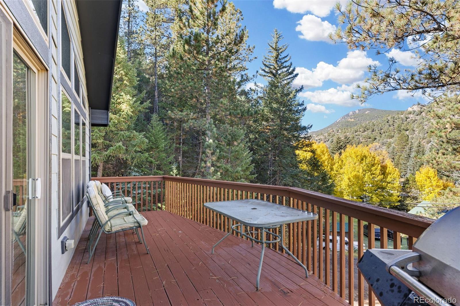 76 Wheel Haven Road Idaho Springs, CO 80452 - Photo 41 of 50 a view of balcony with furniture and wooden deck