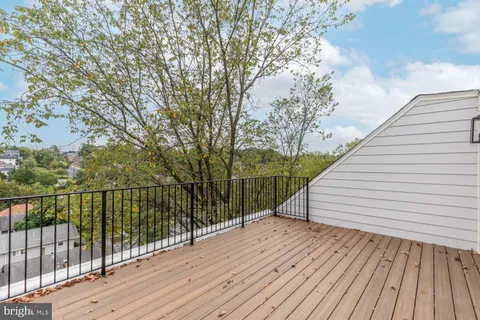 a view of a wooden deck
