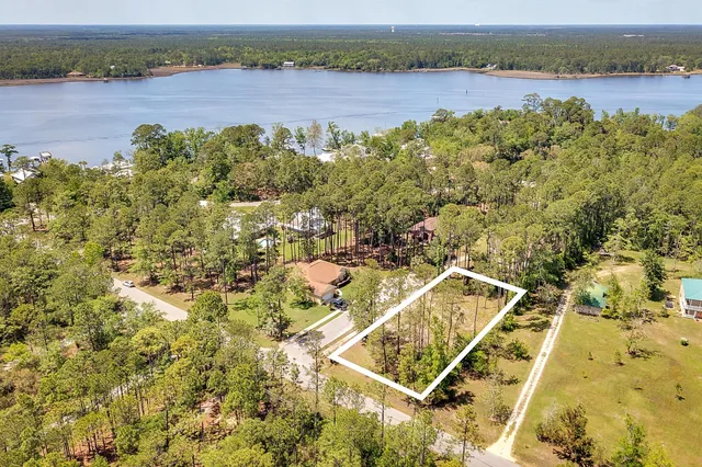 a view of a lake with a mountain view