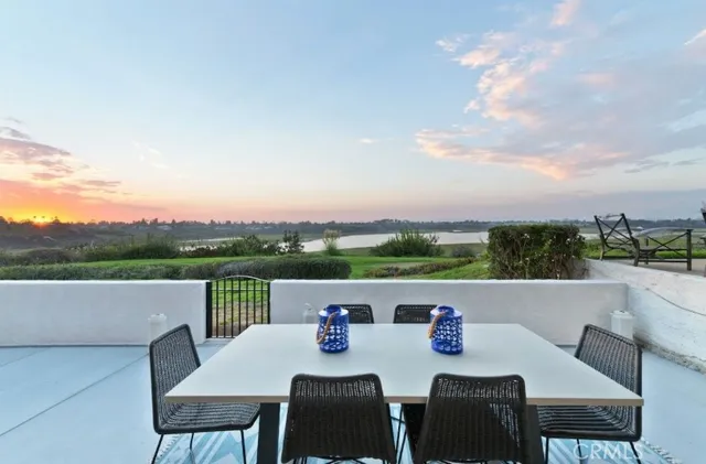 a view of city from terrace with seating space