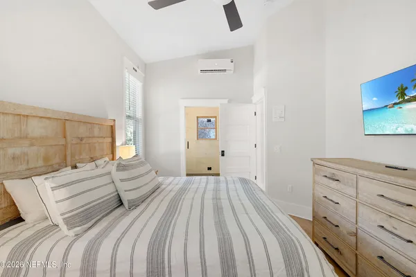 a view of porch with a bench