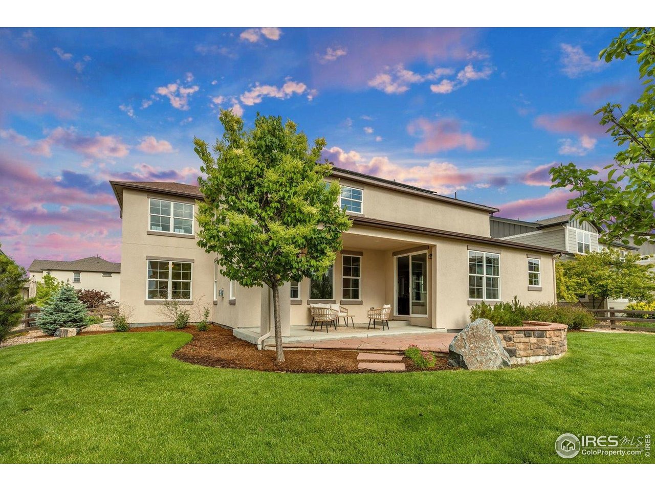 2264 Front Range Road Erie, CO 80516 - Photo 36 of 40 Good looking Back Elevation, Professional Mature Landscaping