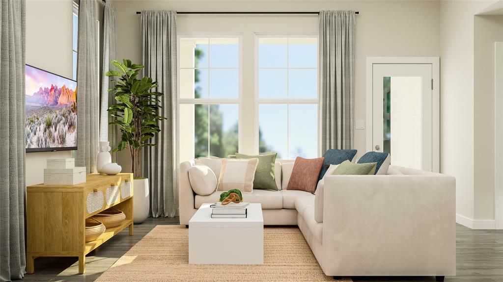 4314 Stonybrook Road Arlington, TX 76012 - Photo 1 of 22 a living room with furniture and a potted plant