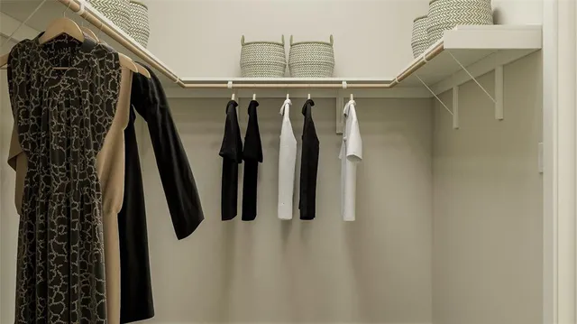 a close view of walk in closet