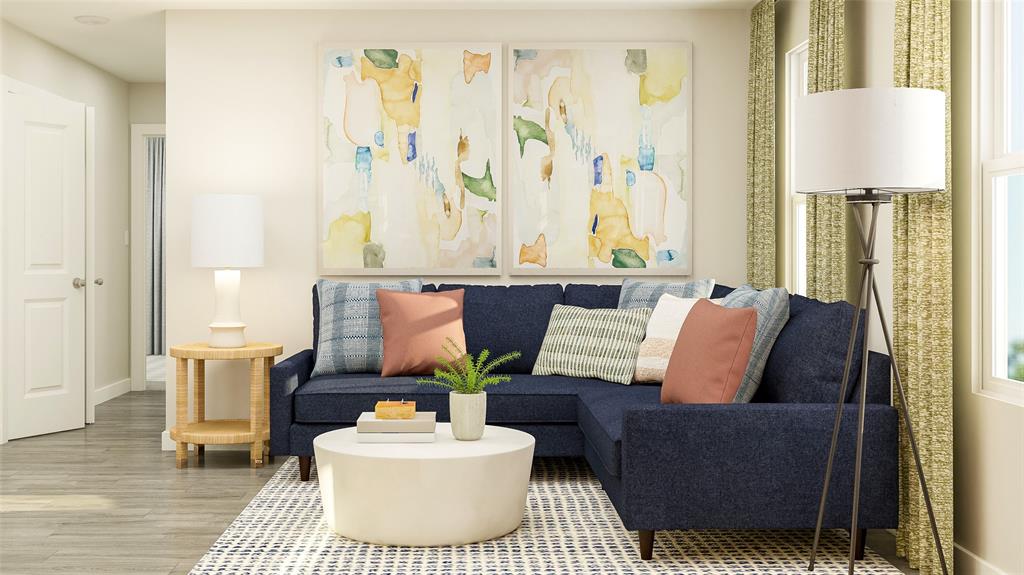 4314 Stonybrook Road Arlington, TX 76012 - Photo 19 of 22 a living room with furniture and a lamp