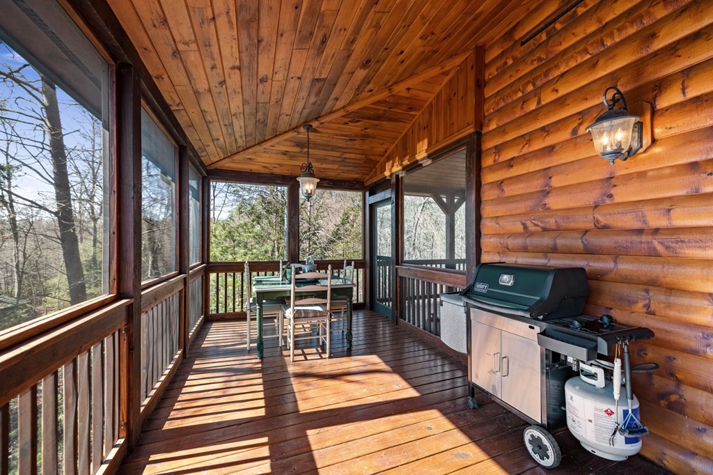 399 South Dream Catcher Blue Ridge, GA 30513 - Photo 54 of 75 a view of a patio with wooden floor