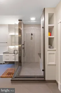 a bathroom with a shower