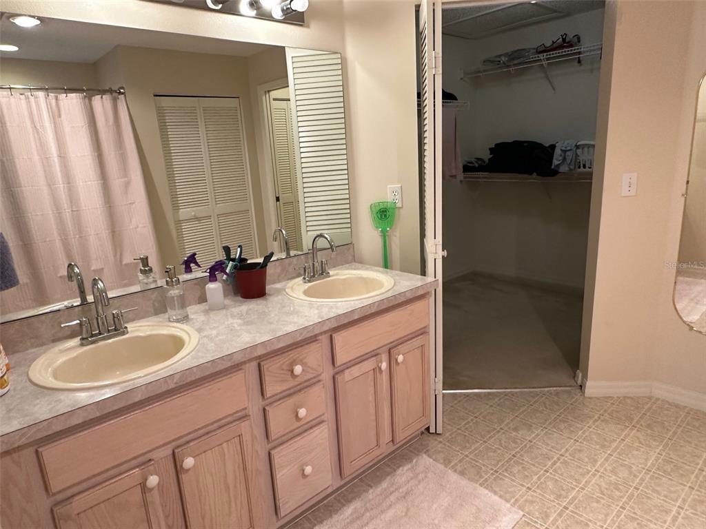 32905 Timberwood Drive Leesburg, FL 34748 - Photo 10 of 27 a bathroom with a granite countertop sink and a mirror