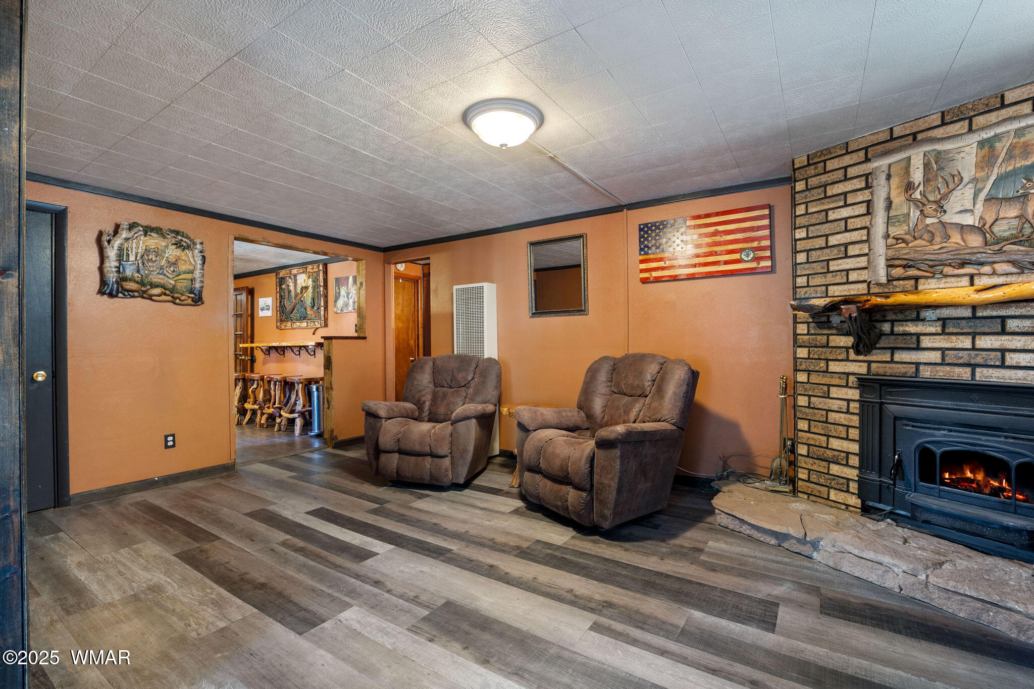 3317 Rim Lakes Drive Overgaard, AZ 85933 - Photo 6 of 33 a living room with furniture a fireplace and a flat screen tv