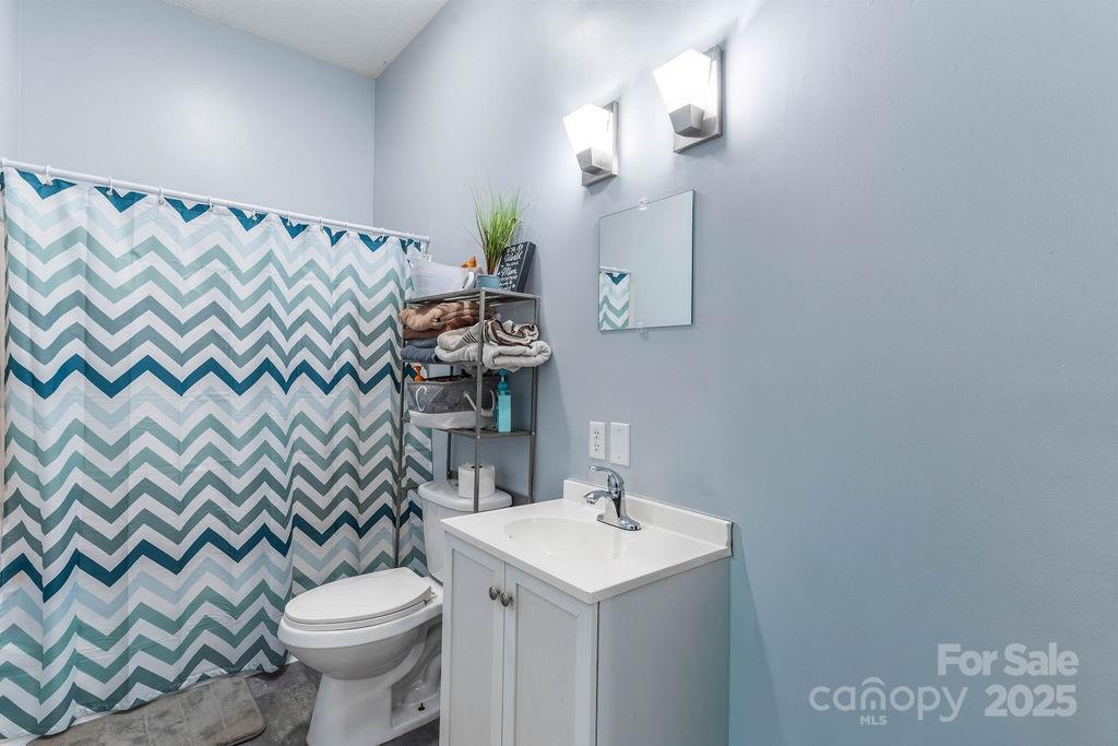 203 Providence Church Road Forest City, NC 28043 - Photo 23 of 46 a bathroom with a sink a toilet and a mirror