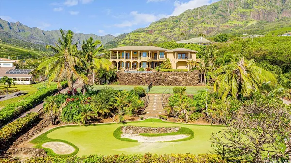 a view of swimming pool with a garden
