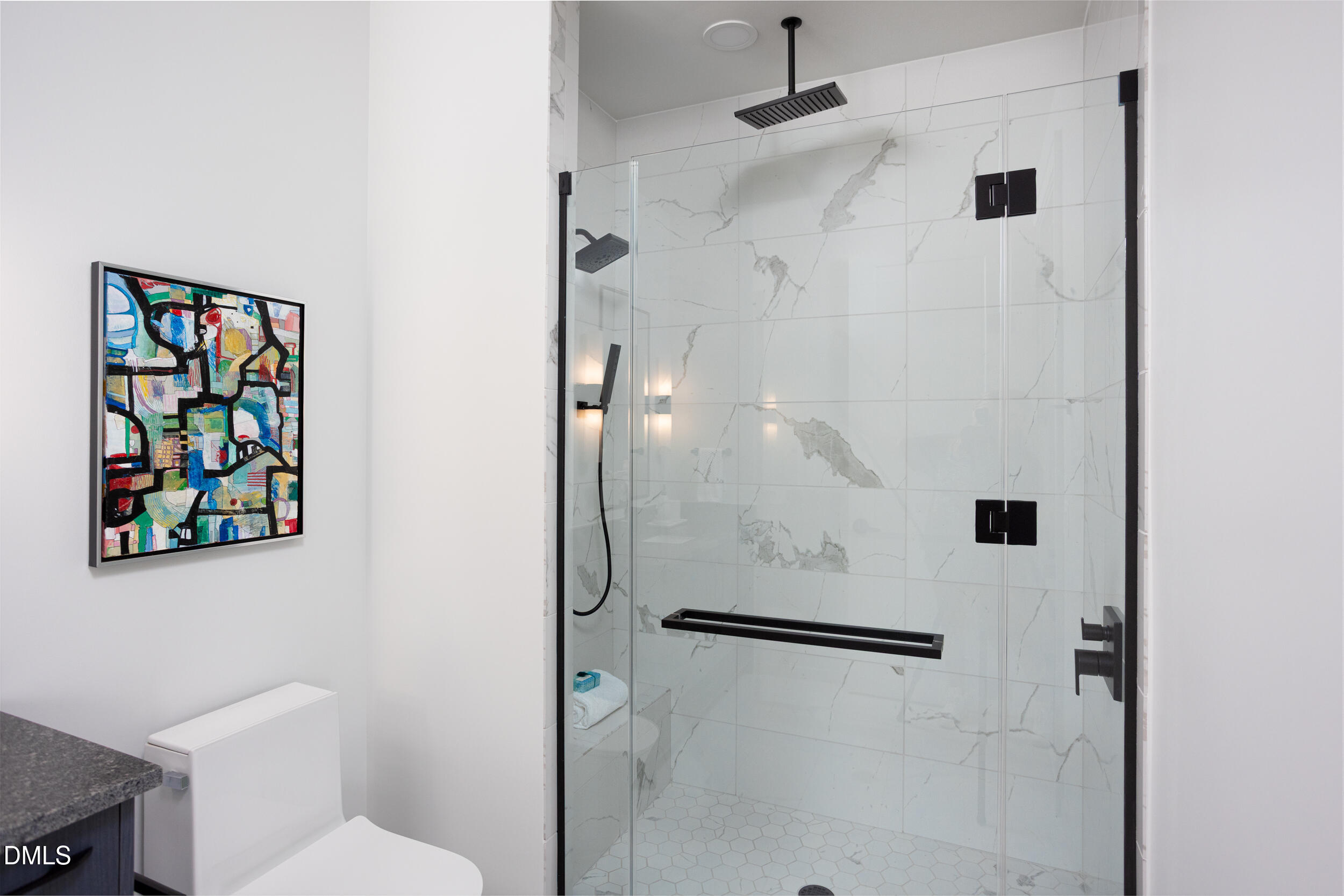 115 Morris Street, Unit 1903 Durham, NC 27701 - Photo 20 of 68 a bathroom with a shower and a toilet