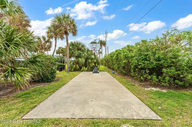 a view of a backyard