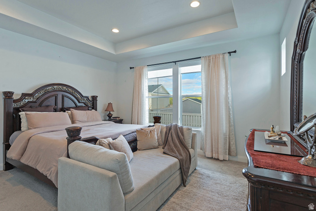 11694 Engelmann Drive Draper, UT 84020 - Photo 20 of 41 Carpeted bedroom with a raised ceiling and recessed lighting