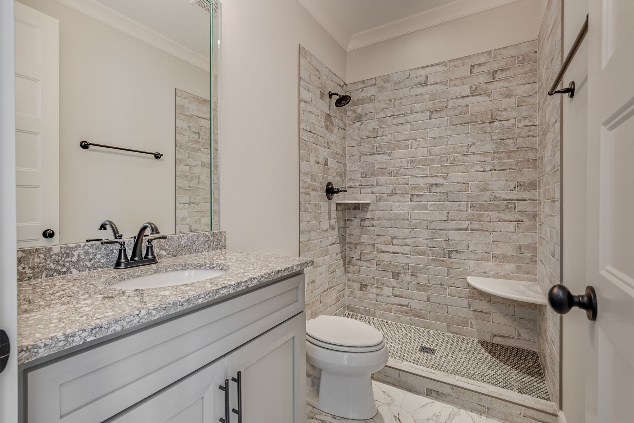 1497 Phillips Road Lebanon, TN 37087 - Photo 31 of 43 a bathroom with a granite countertop sink toilet and shower