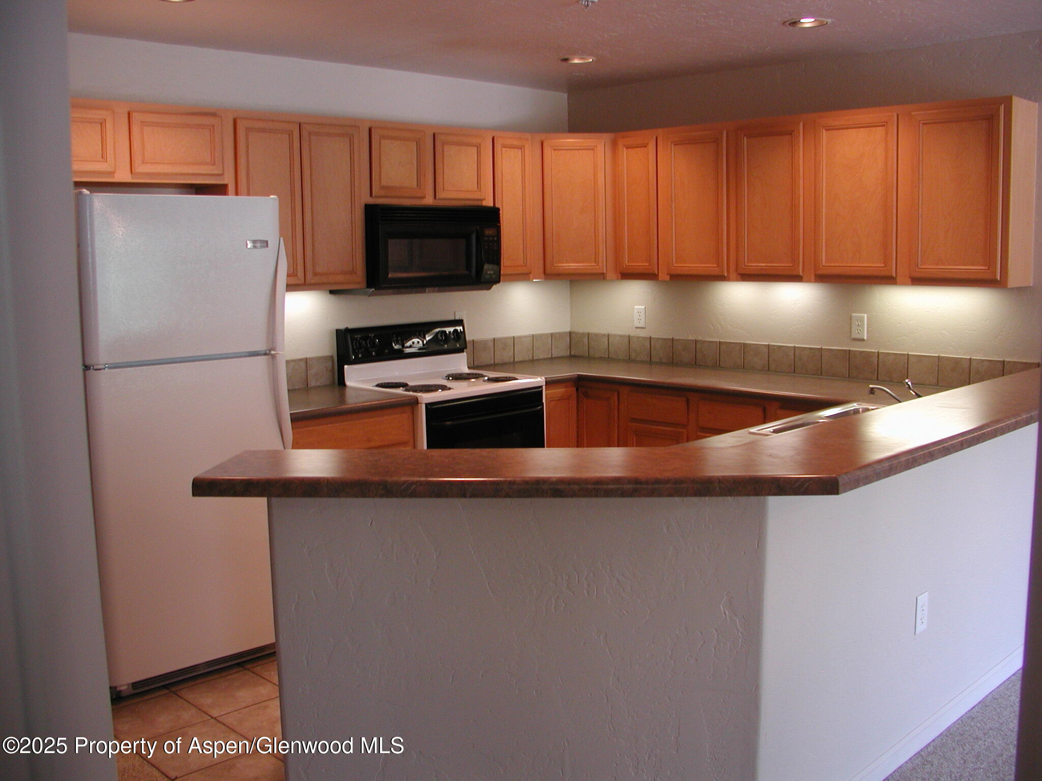 a kitchen with stainless steel appliances granite countertop a sink a stove and a refrigerator