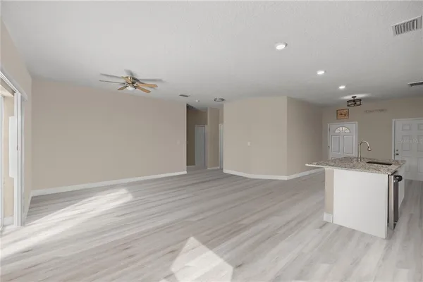 a living room with furniture