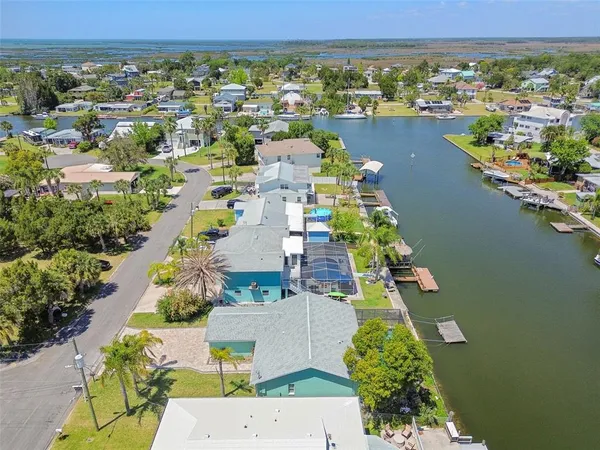 an aerial view of multiple house
