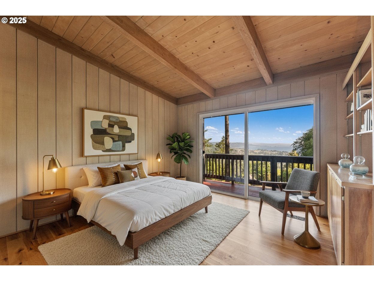 97639 Marina Heights Loop Brookings, OR 97415 - Photo 27 of 27 a bedroom with a bed a large window with the outer view