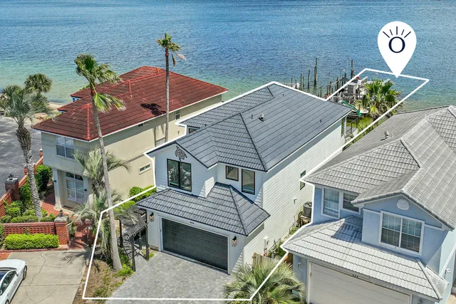 a view of a lake with a nearby beach