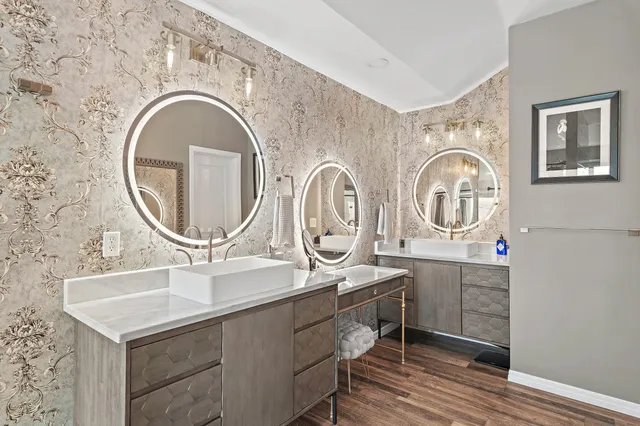 a view of swimming pool with seating space