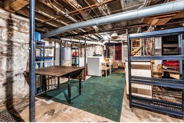 a view of chairs in a room