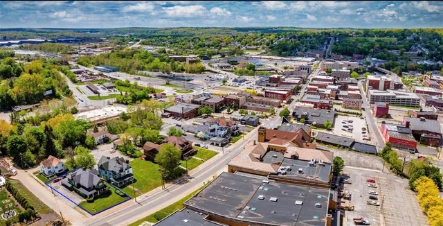 an aerial view of multiple house